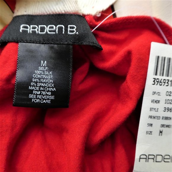 SiLK New Arden B. Halter Top Pure Silk Bold Geo Print Y2K Racer Back Babydoll M - Picture 6 of 6